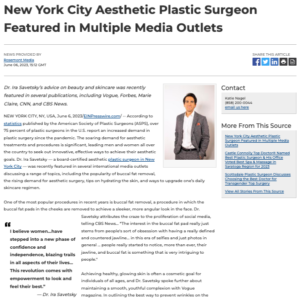 New York City Plastic Surgeon Featured in CNN, Forbes, and Vogue