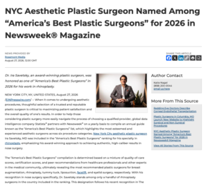 Dr. Ira Savetsky Named One of America’s Best Plastic Surgeons in 2026 by Newsweek